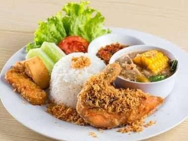 Nasi ayam sayur asem